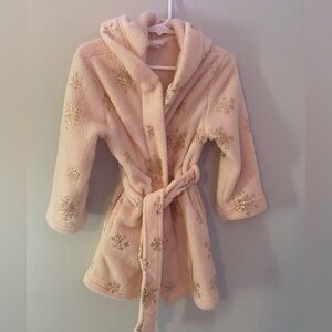 Cozy Pink Kids Housecoat with Gold Accents